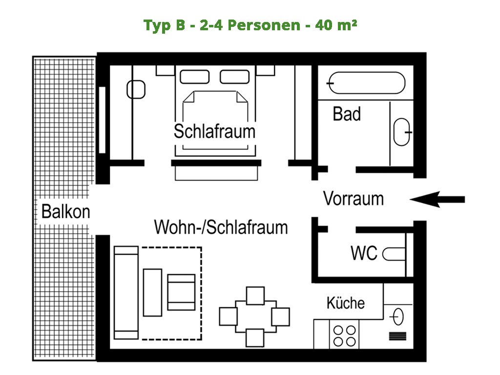 Appartement – B – 40 m²