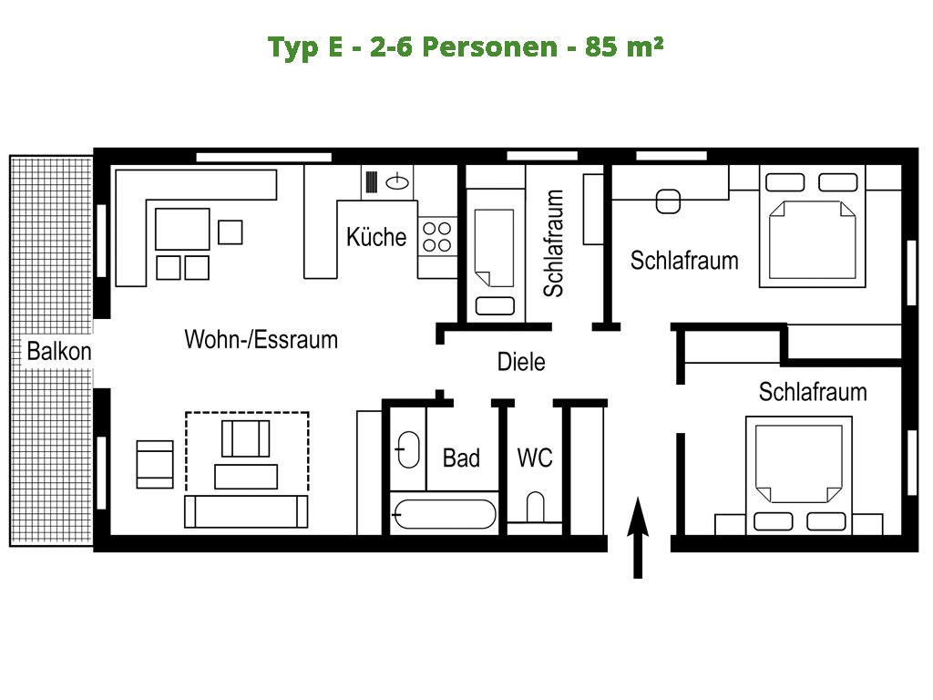 Appartement – E – 85 m²